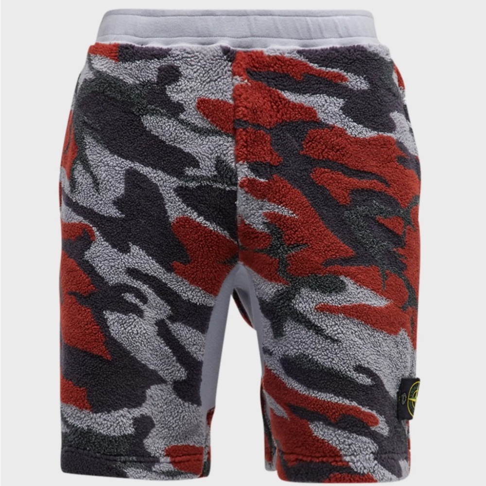 Authentic, Brand New Stone Island Fleece Shorts In Camo Made In Italy